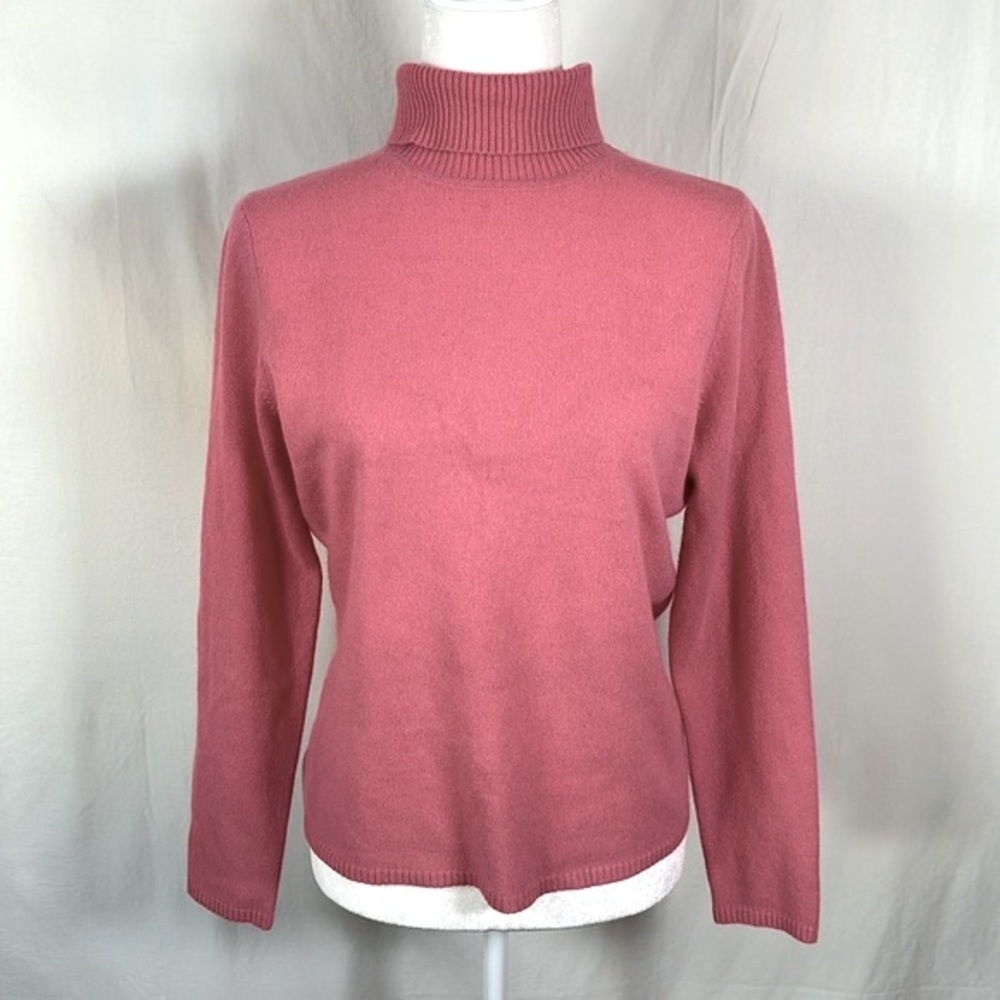 Chadwicks Perfect Turtleneck Pink Cashmere Sweater